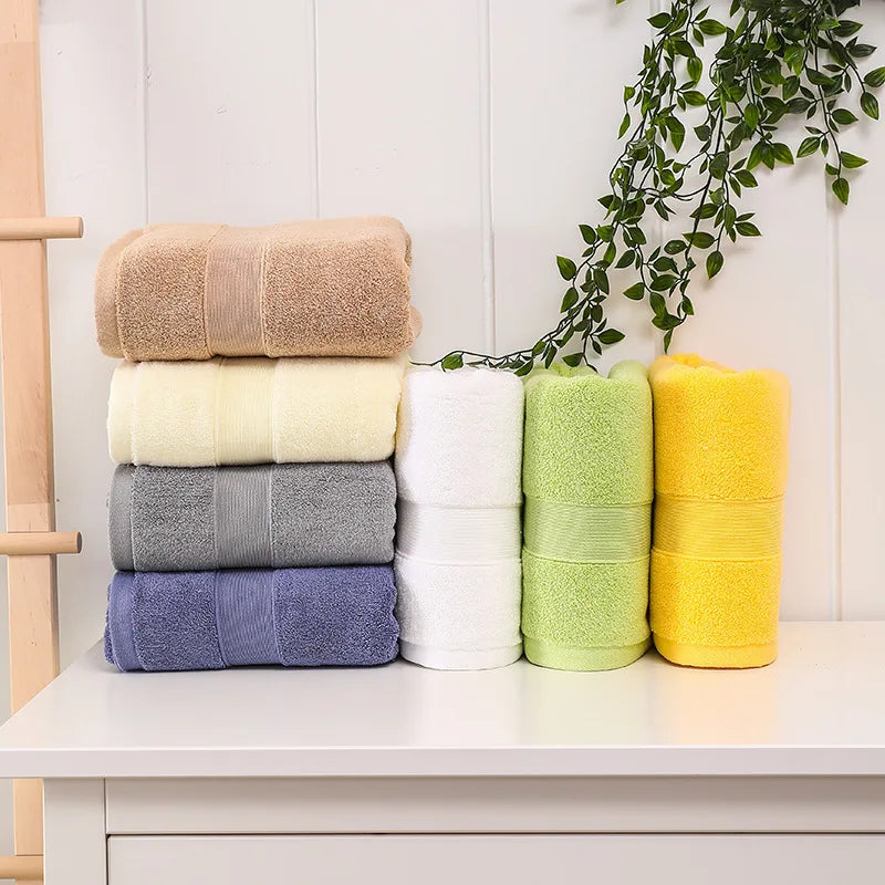 3pcs/set New Soft Towels Set 100%Cotton Bath Towel Hand Towel Washcloth Highly Absorbent Hotel Quality For Bathroom