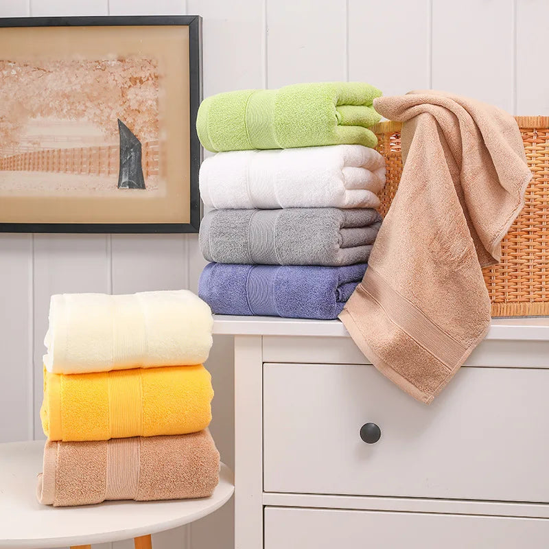 3pcs/set New Soft Towels Set 100%Cotton Bath Towel Hand Towel Washcloth Highly Absorbent Hotel Quality For Bathroom