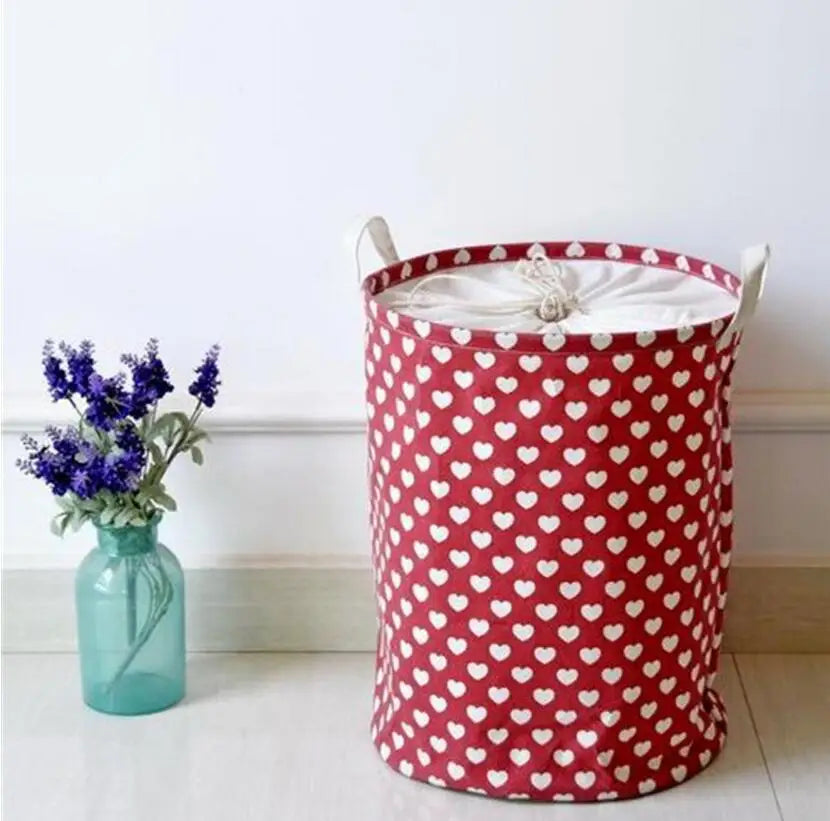 "Large Waterproof Cloth Love Laundry Hamper - Clothes & Toy Storage Organizer"