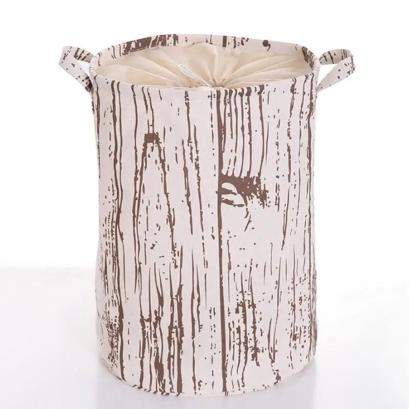 "Waterproof Canvas Laundry Hamper Bag with Tree Pattern for Storage"