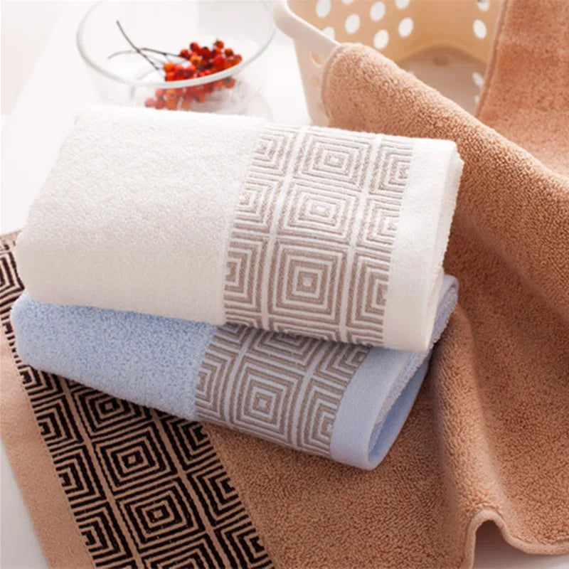"Jacquard Weaving Soft Cotton Towel - Multifunctional for Bath, Beach, Home"