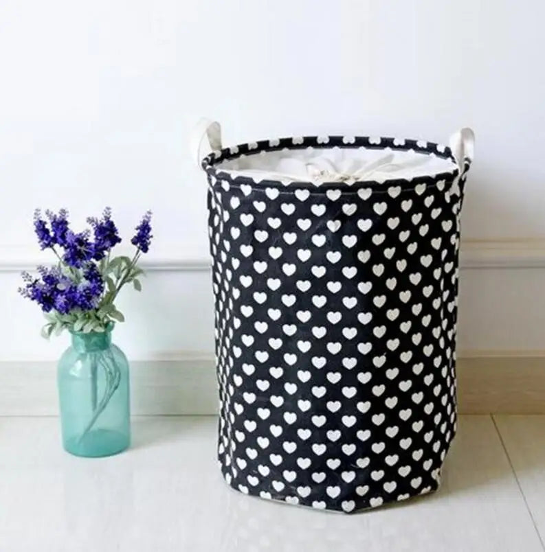 "Large Waterproof Cloth Love Laundry Hamper - Clothes & Toy Storage Organizer"
