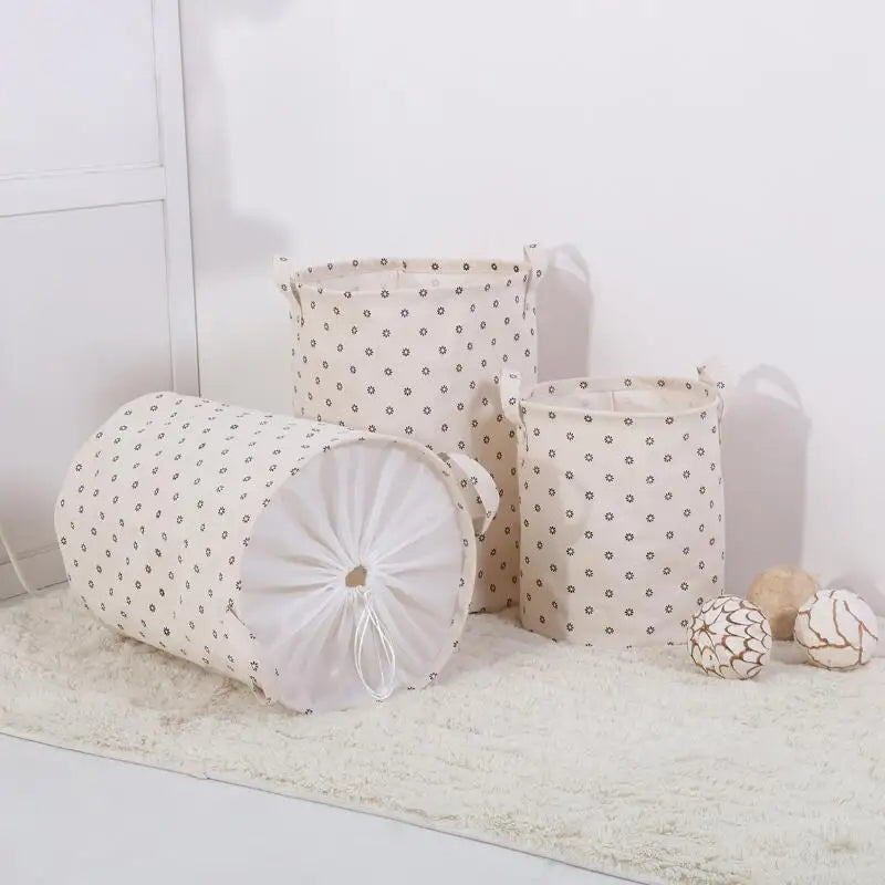 "Waterproof Canvas Laundry Hamper Bag with Tree Pattern for Storage"