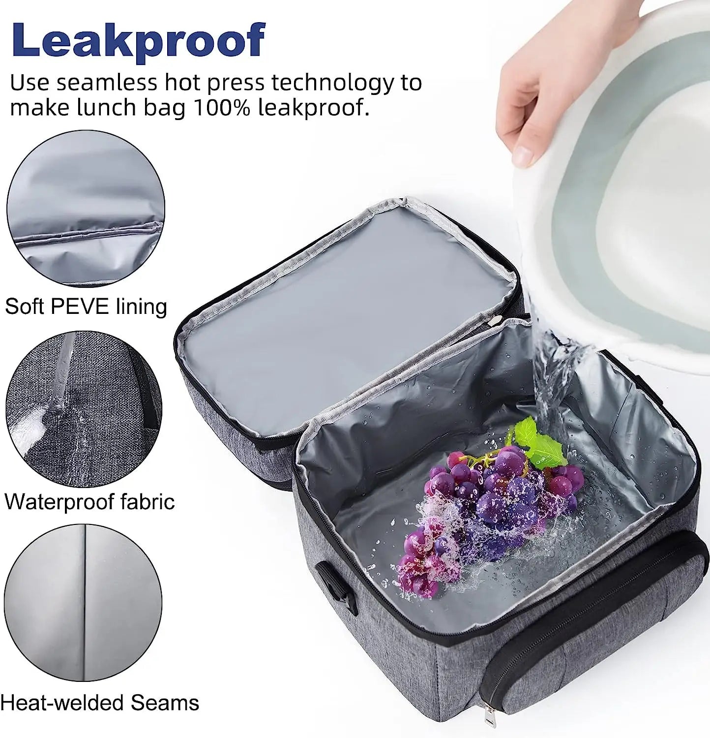 "Portable Insulated Lunch Bag - Waterproof, Thermal Cooler with Shoulder Strap"