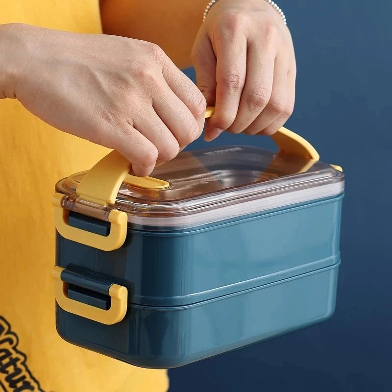 "Stainless Steel Bento Lunch Box - Portable Food Storage for Kids & Office"