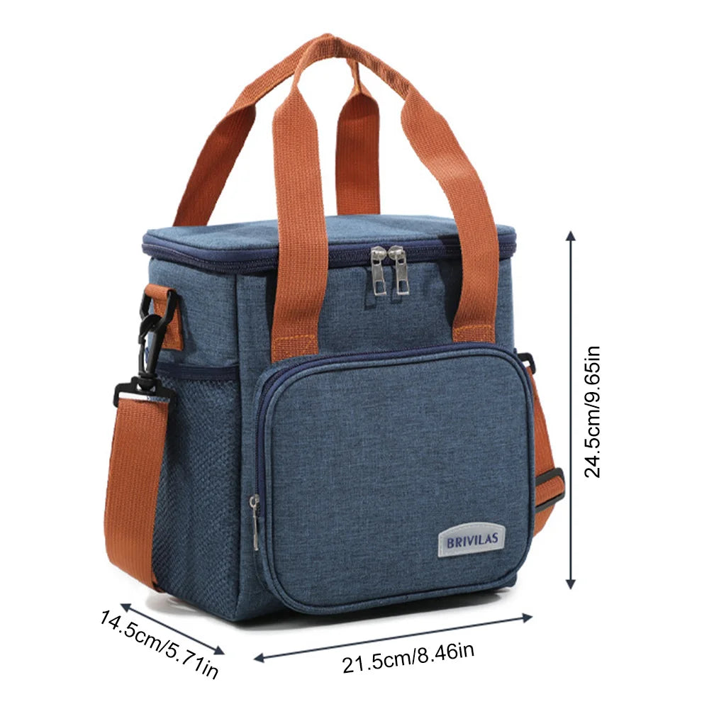 "Portable Insulated Lunch Bag - Waterproof, Thermal Cooler with Shoulder Strap"