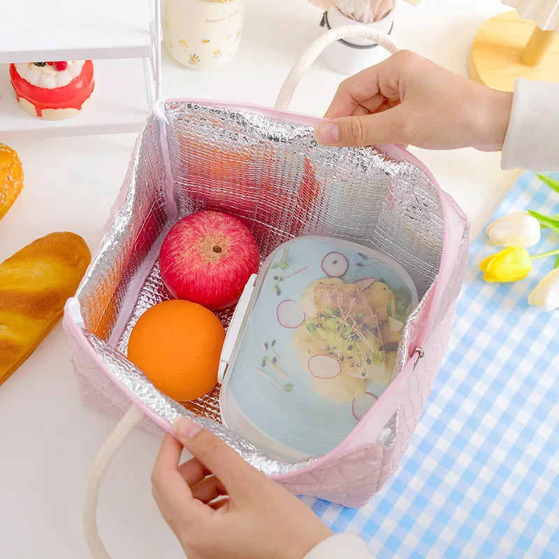 "Fashion Large Waterproof Lunch Bag - Thermal Insulated for Office Workers"