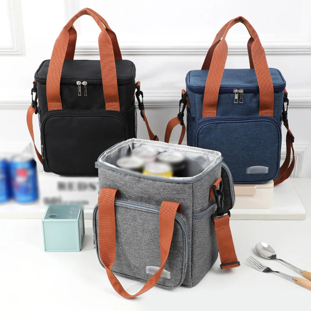 "Portable Insulated Lunch Bag - Waterproof, Thermal Cooler with Shoulder Strap"