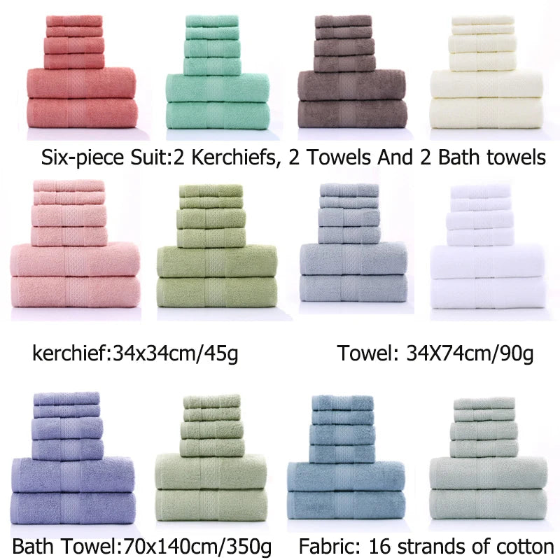 Towel Set Cotton Absorbent Bathroom Soft Kids Wash Cloths Pink Adult Hand Towel Large Bath Towel Brown Set 34X34 34X74 70X140