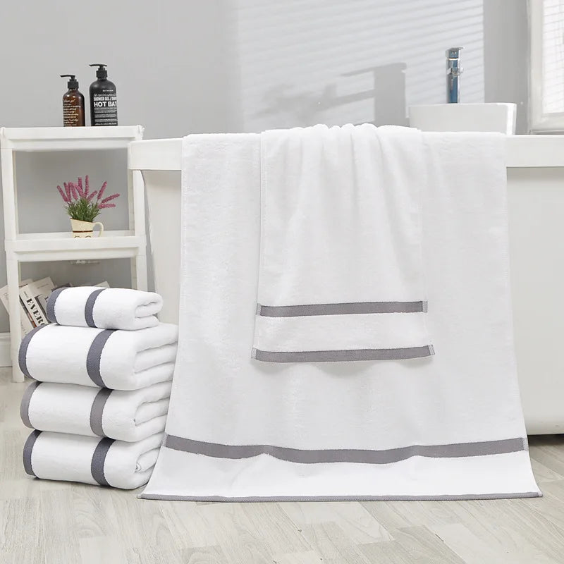 "Thickened Cotton Hotel Bath Towel - Soft, Absorbent, Custom Logo Available"