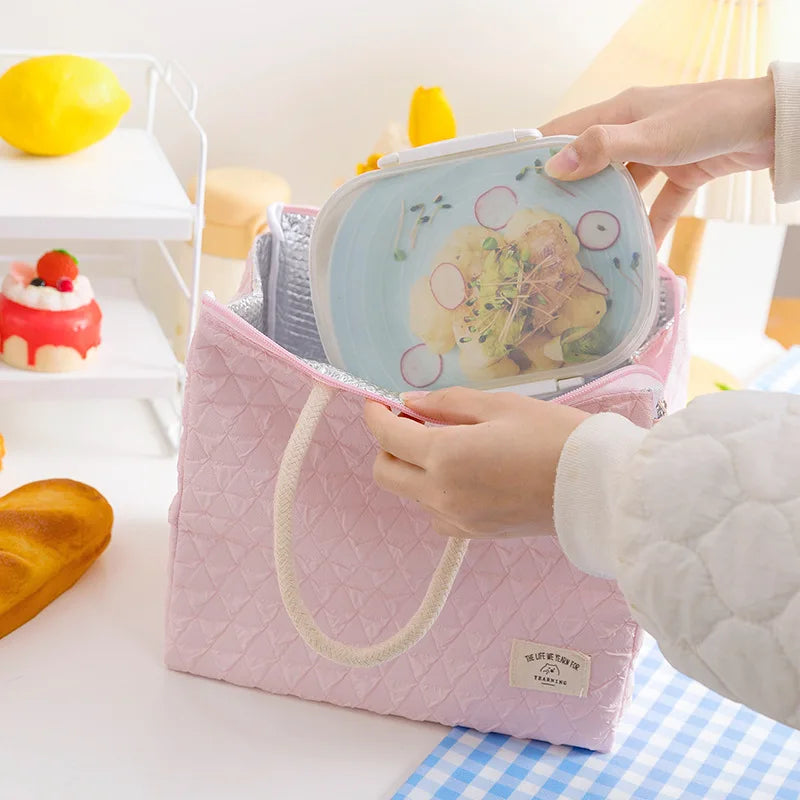 "Fashion Large Waterproof Lunch Bag - Thermal Insulated for Office Workers"