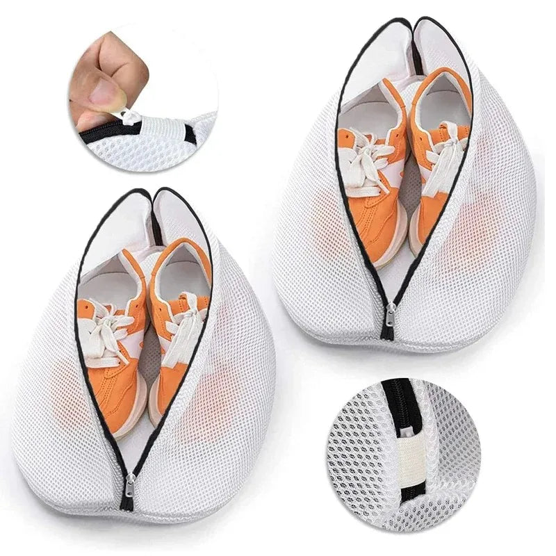 "Mesh Laundry Bag for Washing Machine - Zipped Shoe Storage & Organizer Bags"