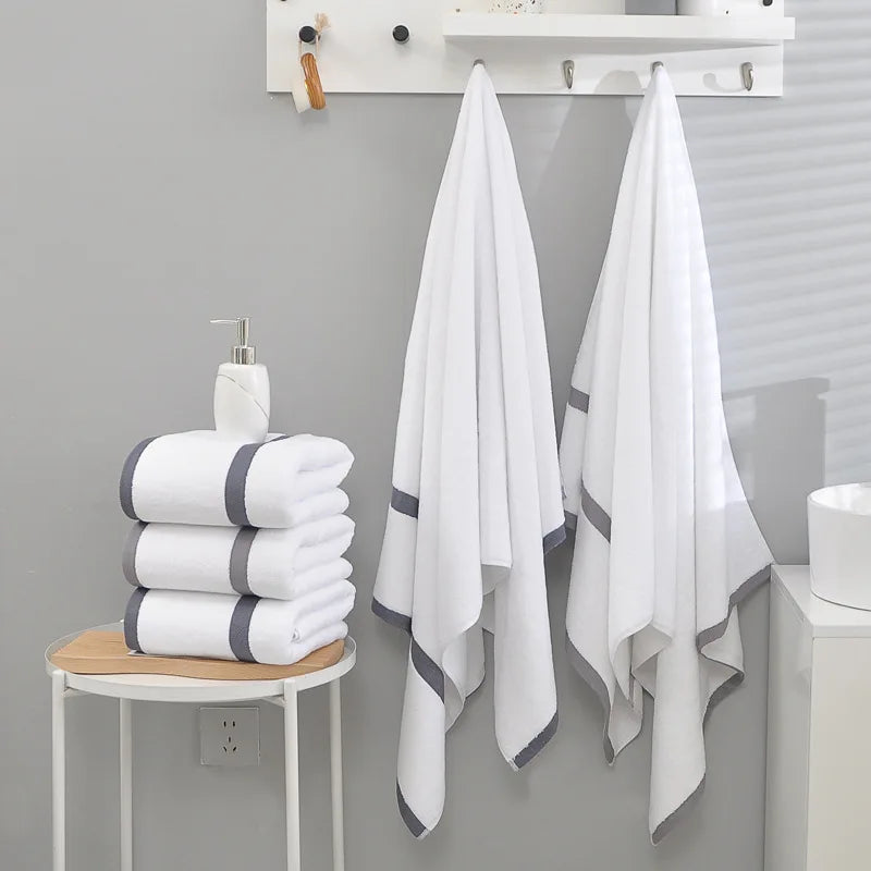 "Thickened Cotton Hotel Bath Towel - Soft, Absorbent, Custom Logo Available"