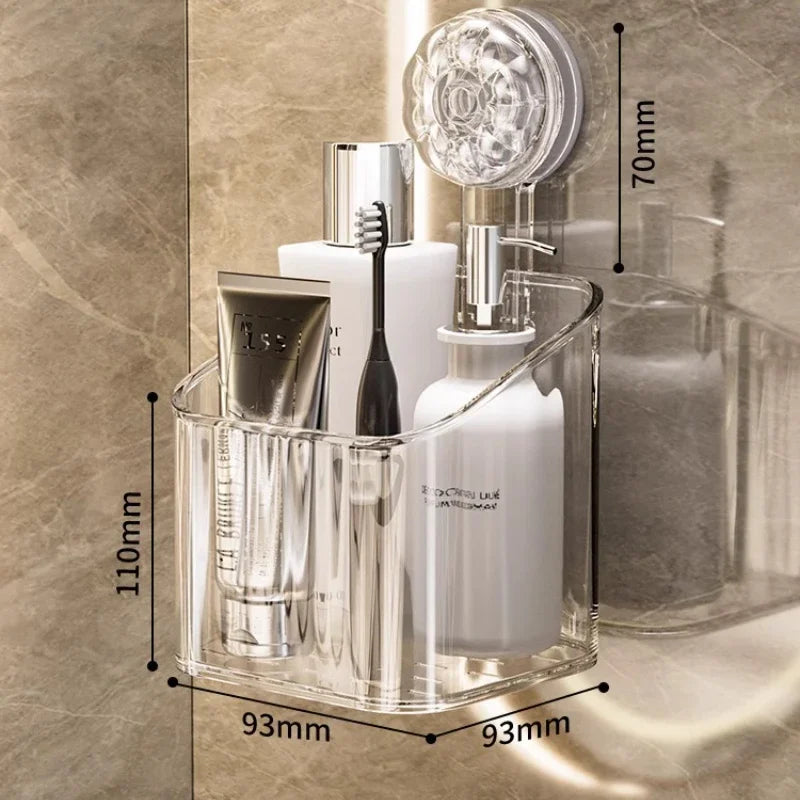 "Multi-Functional Bathroom Shelf with Suction Cup, No Drill Shower Caddy"