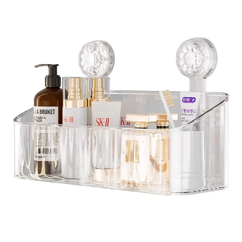 "Multi-Functional Bathroom Shelf with Suction Cup, No Drill Shower Caddy"