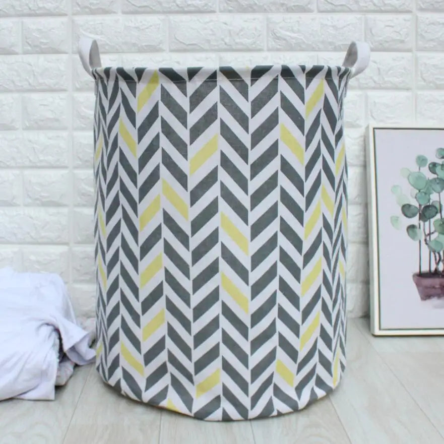 "Foldable Waterproof Laundry Hamper - Clothes Storage & Kids' Toy Organizer Basket"