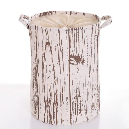 "Waterproof Canvas Laundry Hamper Bag with Tree Pattern for Storage"
