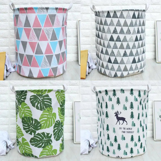 "Foldable Waterproof Laundry Hamper - Clothes Storage & Kids' Toy Organizer Basket"