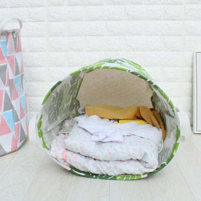 "Foldable Waterproof Laundry Hamper - Clothes Storage & Kids' Toy Organizer Basket"