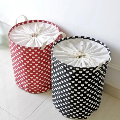 "Large Waterproof Cloth Love Laundry Hamper - Clothes & Toy Storage Organizer"