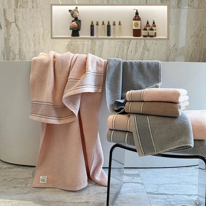 "Combed Cotton Bath Towel 70x140cm - Thick, Soft, High Absorbent for Home & Hotel"