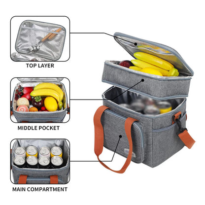 "Portable Insulated Lunch Bag - Waterproof, Thermal Cooler with Shoulder Strap"