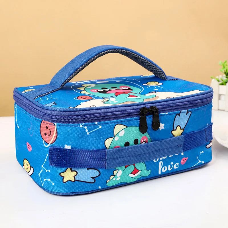 "Kids Cartoon Cooler Lunch Bag - Portable Thermal Picnic Tote for School"