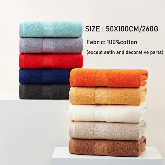 "100% Cotton Face & Bath Towel - Soft, Large Sports & Gym Towel 50x100cm"