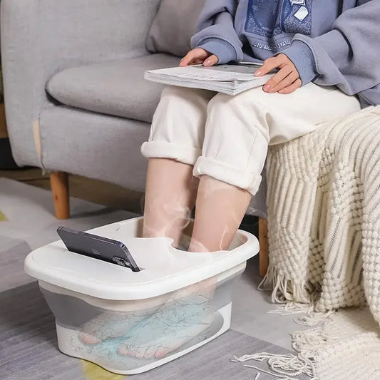 "Foldable Plastic Foot Soaking Bucket - Portable Thickened Health Footbath"