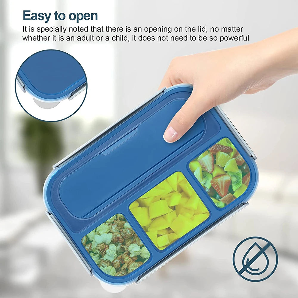 "1300ML Bento Lunch Box - 4-Compartment Container for Kids & Adults"