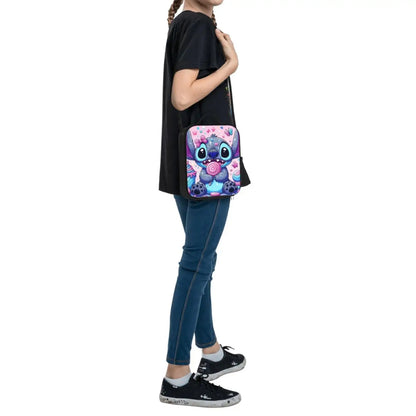 "Custom Pink Stitch Insulated Lunch Bag - Anime Cooler for Travel Camping"