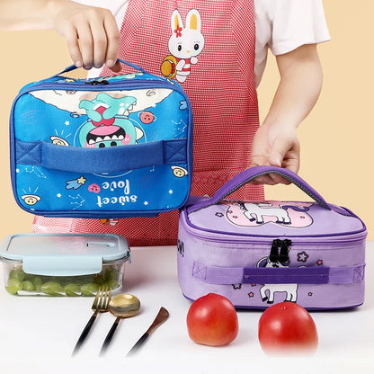 "Kids Cartoon Cooler Lunch Bag - Portable Thermal Picnic Tote for School"