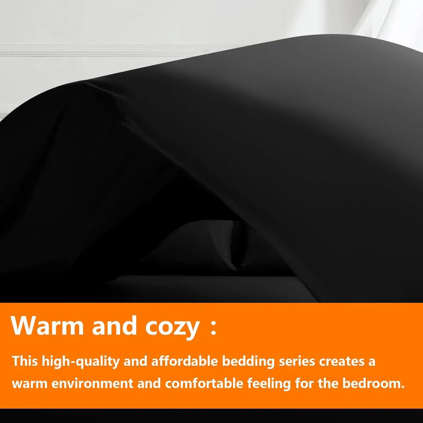 Black King Size Comforter Set 7 Pieces, Bed in a Bag Bedding Sets with All Season Soft Quilted Warm Fluffy Reversible Comforter