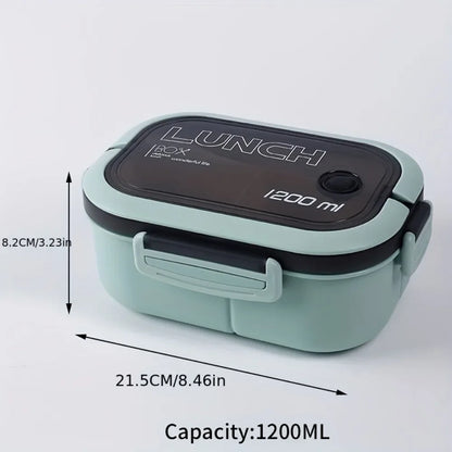 "Cute Double-Layered Lunch Box for Kids - Leakproof, Eco-Friendly, with Spoon & Fork"