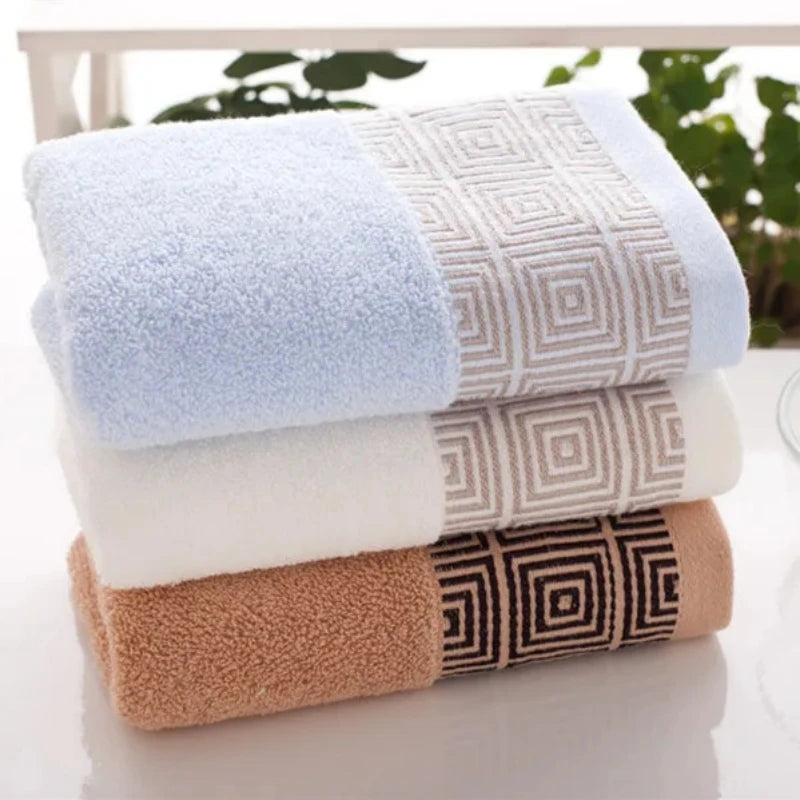 "Jacquard Weaving Soft Cotton Towel - Multifunctional for Bath, Beach, Home"