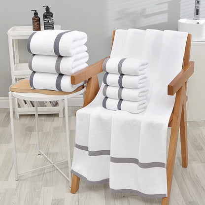 "Thickened Cotton Hotel Bath Towel - Soft, Absorbent, Custom Logo Available"