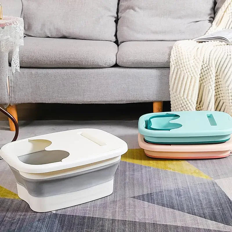 "Foldable Plastic Foot Soaking Bucket - Portable Thickened Health Footbath"