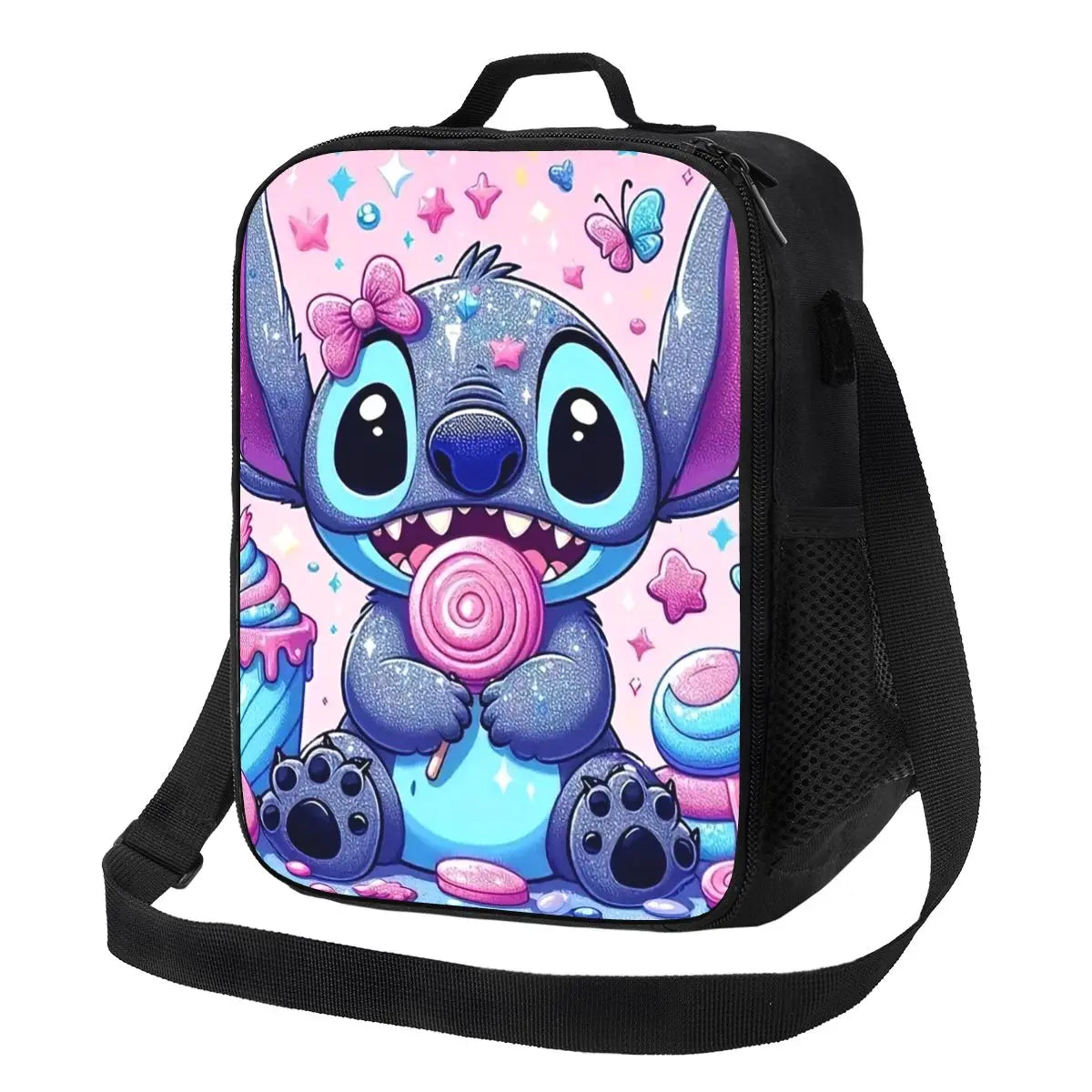 "Custom Pink Stitch Insulated Lunch Bag - Anime Cooler for Travel Camping"