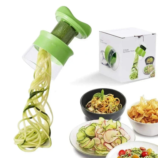 "Handheld Spiralizer Vegetable Slicer - Adjustable Grater for Salads"