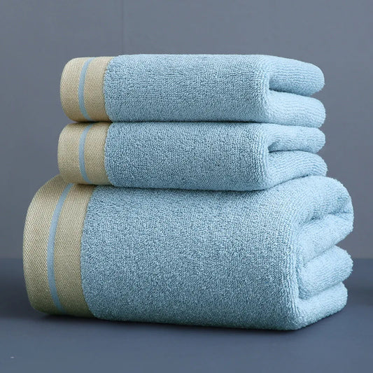 "100% Cotton Bath Towel Set - Soft, Absorbent, Beach & Sports Towels"