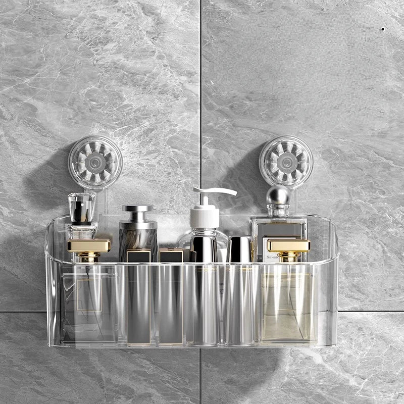 "Multi-Functional Bathroom Shelf with Suction Cup, No Drill Shower Caddy"