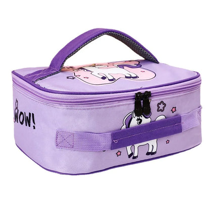"Kids Cartoon Cooler Lunch Bag - Portable Thermal Picnic Tote for School"