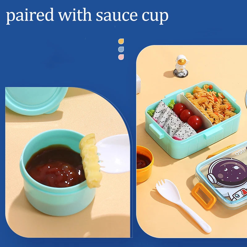"Cute 2024 Kids' Bento Lunch Box - Leakproof with Compartments for Snacks"