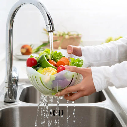 "Vegetable Salad Cutter Bowl - Easy Fruit & Veggie Slicing Kitchen Tool"
