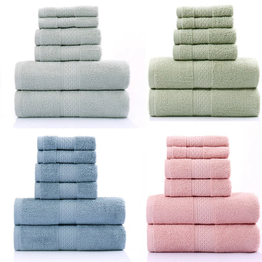 Towel Set Cotton Absorbent Bathroom Soft Kids Wash Cloths Pink Adult Hand Towel Large Bath Towel Brown Set 34X34 34X74 70X140