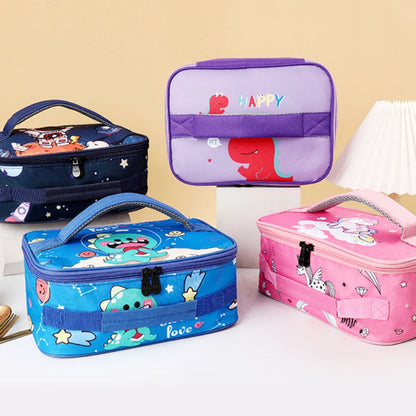 "Kids Cartoon Cooler Lunch Bag - Portable Thermal Picnic Tote for School"