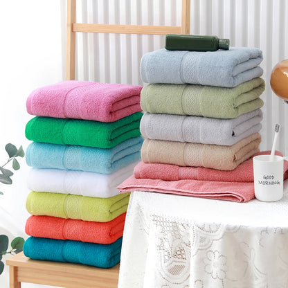 70x140/34x75cm Cotton Bath Towel 20 Colors Jacquard Face Shower Towels Soft Thick Large for Adults Kids Home Bathroom Spa Beach
