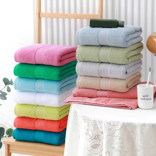 70x140/34x75cm Cotton Bath Towel 20 Colors Jacquard Face Shower Towels Soft Thick Large for Adults Kids Home Bathroom Spa Beach