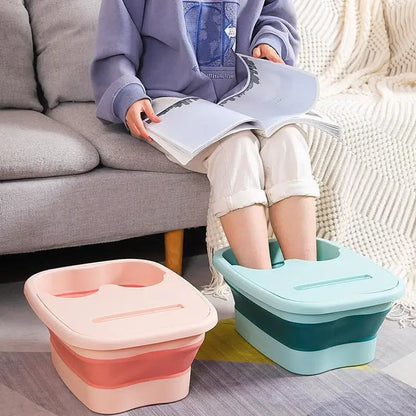 "Foldable Plastic Foot Soaking Bucket - Portable Thickened Health Footbath"