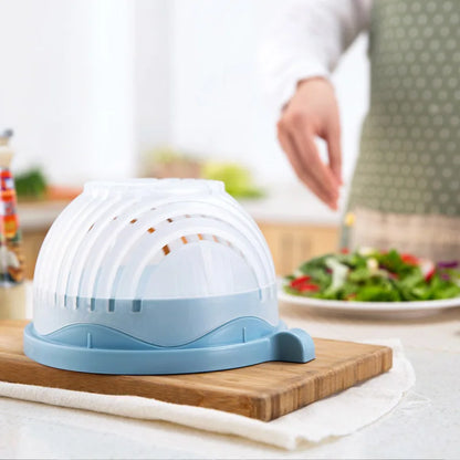 "Vegetable Salad Cutter Bowl - Easy Fruit & Veggie Slicing Kitchen Tool"